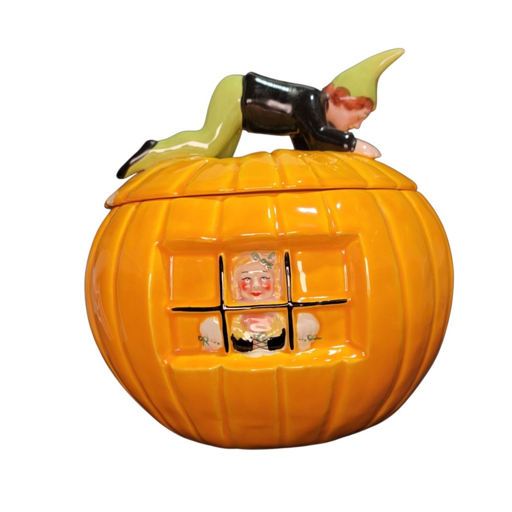 Vallona Starr Peter Pumpkin Eater Cookie Jar 1949 Ceramic Pottery Rare Chip